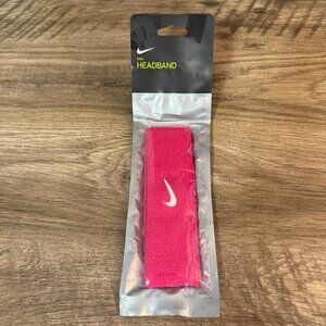 NWT Nike Pink Terry Cloth Headband With White Swoosh Logo